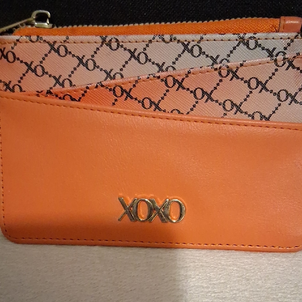 XOXO Orange and Cream Wallet/Wristlet